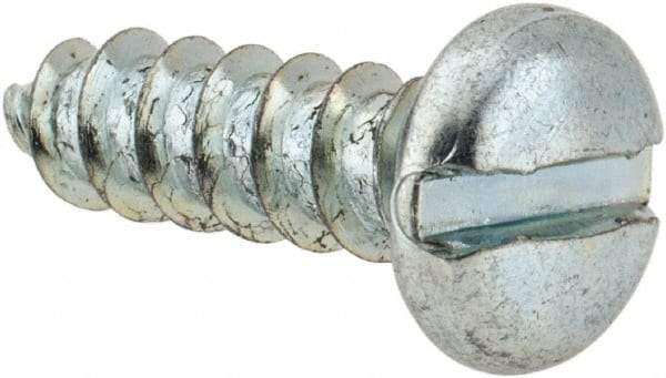 Value Collection - #14 Pan Head Slotted Sheet Metal Screw - Steel, 7/8" Length Under Head, Grade 2 - USA Tool & Supply
