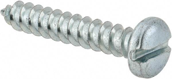 Value Collection - #14 Pan Head Slotted Sheet Metal Screw - Steel, 1-1/2" Length Under Head, Grade 2 - USA Tool & Supply