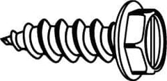 Value Collection - #4 Hex Washer Head Slotted Sheet Metal Screw - Steel, 3/8" Length Under Head, AISI 1016, ASME B18.6.3, ASME B18.6.4 & SAE J933, Grade 1016-1024 - USA Tool & Supply