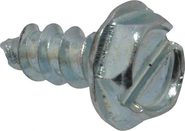 Value Collection - #10 Hex Washer Head Slotted Sheet Metal Screw - Steel, 1/2" Length Under Head, Grade 2 - USA Tool & Supply