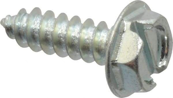 Value Collection - #10 Hex Washer Head Slotted Sheet Metal Screw - Steel, 5/8" Length Under Head, Grade 2 - USA Tool & Supply