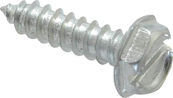 Value Collection - #10 Hex Washer Head Slotted Sheet Metal Screw - Steel, 3/4" Length Under Head, Grade 2 - USA Tool & Supply