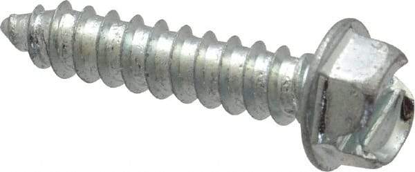 Value Collection - #12 Hex Washer Head Slotted Sheet Metal Screw - Steel, 1" Length Under Head, Grade 2 - USA Tool & Supply