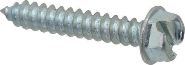 Value Collection - #12 Hex Washer Head Slotted Sheet Metal Screw - Steel, 1-1/4" Length Under Head, Grade 2 - USA Tool & Supply