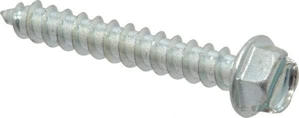 Value Collection - #12 Hex Washer Head Slotted Sheet Metal Screw - Steel, 1-1/2" Length Under Head, Grade 2 - USA Tool & Supply