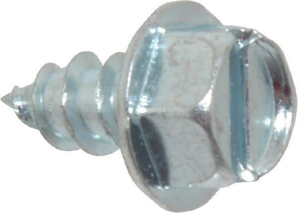 Value Collection - #14 Hex Washer Head Slotted Sheet Metal Screw - Steel, 1/2" Length Under Head, Grade 2 - USA Tool & Supply