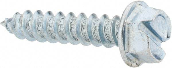 Value Collection - #14 Hex Washer Head Slotted Sheet Metal Screw - Steel, 1-1/4" Length Under Head, Grade 2 - USA Tool & Supply