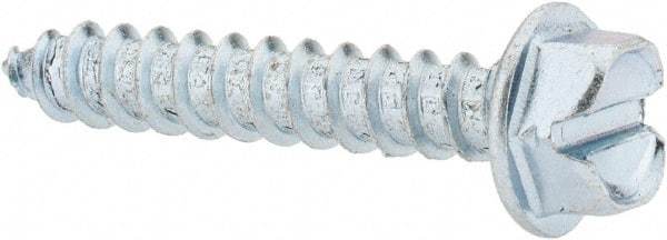 Value Collection - #14 Hex Washer Head Slotted Sheet Metal Screw - Steel, 1-1/2" Length Under Head, Grade 2 - USA Tool & Supply