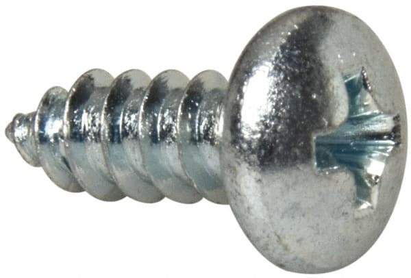 Value Collection - #10 Pan Head Phillips Sheet Metal Screw - Steel, 1/2" Length Under Head, Grade 2 - USA Tool & Supply