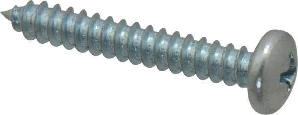 Value Collection - #10 Pan Head Phillips Sheet Metal Screw - Steel, 1-1/4" Length Under Head, Grade 2 - USA Tool & Supply