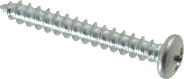 Value Collection - #10 Pan Head Phillips Sheet Metal Screw - Steel, 1-1/2" Length Under Head, Grade 2 - USA Tool & Supply