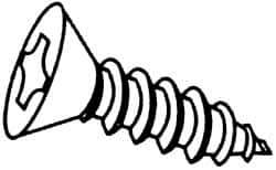 Value Collection - #4 Flat Head Phillips Sheet Metal Screw - Stainless Steel, 1" OAL, Grade 18-8 - USA Tool & Supply