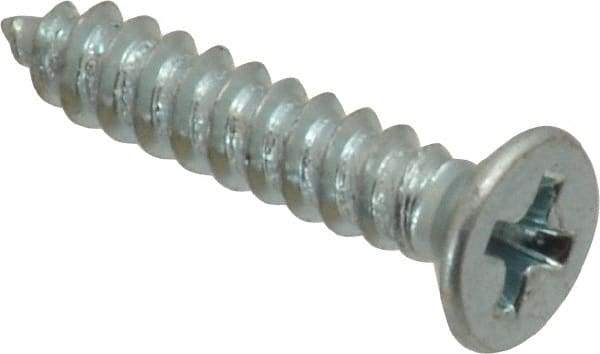 Value Collection - #4 Flat Head Phillips Sheet Metal Screw - Steel, 5/8" OAL, Grade 2 - USA Tool & Supply