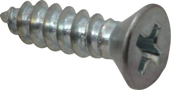 Value Collection - #8 Flat Head Phillips Sheet Metal Screw - Steel, 5/8" OAL, Grade 2 - USA Tool & Supply