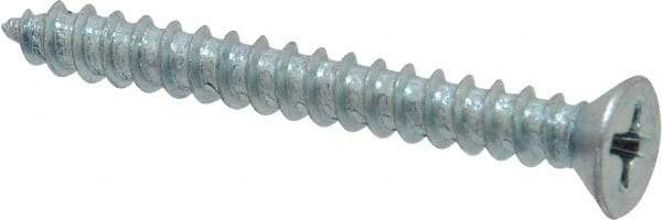 Value Collection - #8 Flat Head Phillips Sheet Metal Screw - Steel, 1-1/2" OAL, Grade 2 - USA Tool & Supply