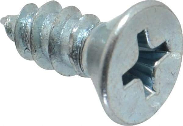 Value Collection - #10 Flat Head Phillips Sheet Metal Screw - Steel, 1/2" OAL, Grade 2 - USA Tool & Supply