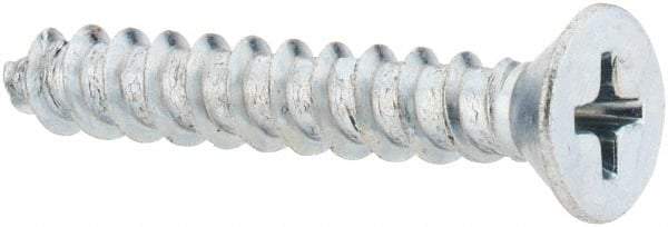 Value Collection - #10 Flat Head Phillips Sheet Metal Screw - Steel, 1-1/4" OAL, Grade 2 - USA Tool & Supply