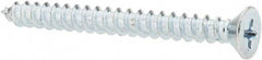 Value Collection - #10 Flat Head Phillips Sheet Metal Screw - Steel, 2" OAL, Grade 2 - USA Tool & Supply