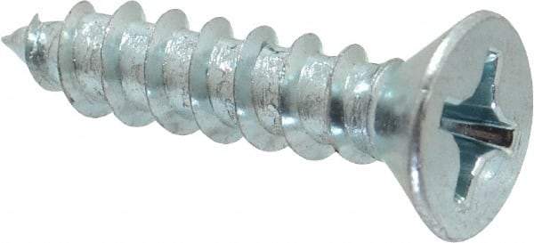 Value Collection - #12 Flat Head Phillips Sheet Metal Screw - Steel, 1" OAL, Grade 2 - USA Tool & Supply
