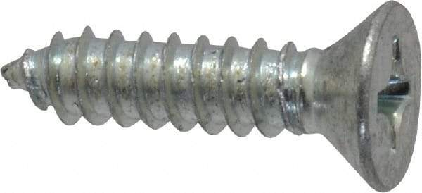 Value Collection - #14 Flat Head Phillips Sheet Metal Screw - Steel, 1" OAL, Grade 2 - USA Tool & Supply