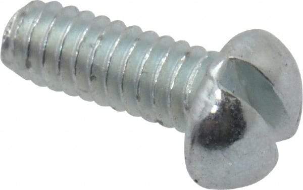 Value Collection - #2-56 UNC, 1/4" Length Under Head Slotted Drive Machine Screw - Round Head, Grade J82 Steel, Zinc-Plated Finish, Without Washer - USA Tool & Supply