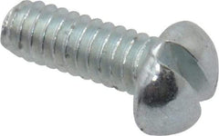 Value Collection - #2-56 UNC, 1/4" Length Under Head Slotted Drive Machine Screw - Round Head, Grade J82 Steel, Zinc-Plated Finish, Without Washer - USA Tool & Supply