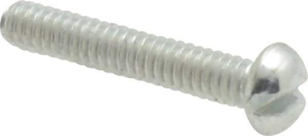 Value Collection - #2-56 UNC, 1/2" Length Under Head Slotted Drive Machine Screw - Round Head, Grade J82 Steel, Zinc-Plated Finish, Without Washer - USA Tool & Supply