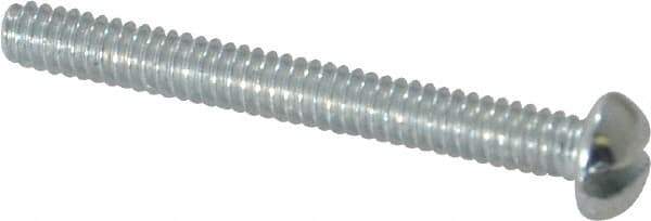 Value Collection - #2-56 UNC, 3/4" Length Under Head Slotted Drive Machine Screw - Round Head, Alloy Steel, Zinc-Plated Finish, Without Washer - USA Tool & Supply