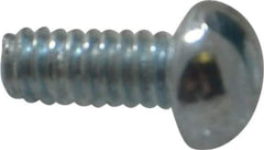 Value Collection - #3-48 UNC, 1/4" Length Under Head Slotted Drive Machine Screw - Round Head, Alloy Steel, Zinc-Plated Finish, Without Washer - USA Tool & Supply