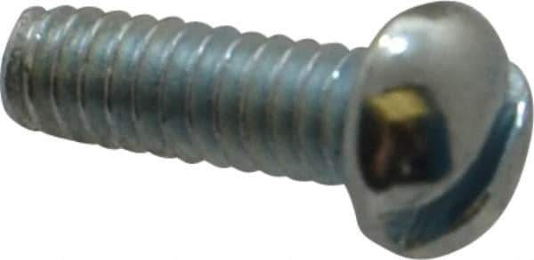 Value Collection - #3-48 UNC, 5/16" Length Under Head Slotted Drive Machine Screw - Round Head, Grade J82 Steel, Zinc-Plated Finish, Without Washer - USA Tool & Supply