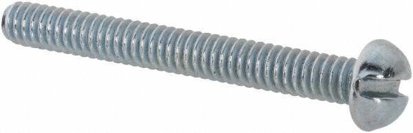 Value Collection - #3-48 UNC, 7/8" Length Under Head Slotted Drive Machine Screw - Round Head, Alloy Steel, Zinc-Plated Finish, Without Washer - USA Tool & Supply