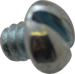 Value Collection - #4-40 UNC, 1/8" Length Under Head Slotted Drive Machine Screw - Round Head, Alloy Steel, Zinc-Plated Finish, Without Washer - USA Tool & Supply