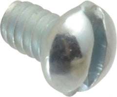 Value Collection - #4-40 UNC, 3/16" Length Under Head Slotted Drive Machine Screw - Round Head, Alloy Steel, Zinc-Plated Finish, Without Washer - USA Tool & Supply