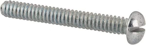 Value Collection - #4-40 UNC, 7/8" Length Under Head Slotted Drive Machine Screw - Round Head, Alloy Steel, Zinc-Plated Finish, Without Washer - USA Tool & Supply
