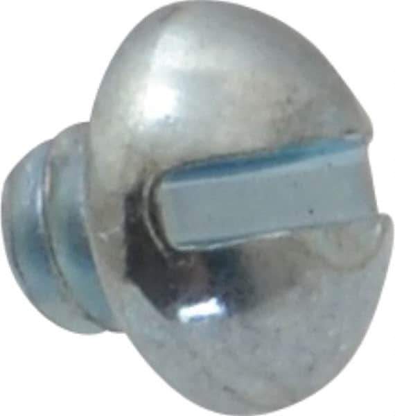 Value Collection - #6-32 UNC, 1/8" Length Under Head Slotted Drive Machine Screw - Round Head, Alloy Steel, Zinc-Plated Finish, Without Washer - USA Tool & Supply