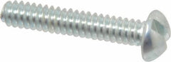 Value Collection - #6-32 UNC, 3/4" Length Under Head Slotted Drive Machine Screw - Round Head, Grade J82 Steel, Zinc-Plated Finish, Without Washer - USA Tool & Supply