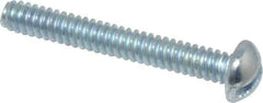 Value Collection - #6-32 UNC, 1" Length Under Head Slotted Drive Machine Screw - Round Head, Grade J82 Steel, Zinc-Plated Finish, Without Washer - USA Tool & Supply