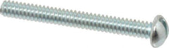 Value Collection - #6-32 UNC, 1-1/4" Length Under Head Slotted Drive Machine Screw - Round Head, Alloy Steel, Zinc-Plated Finish, Without Washer - USA Tool & Supply