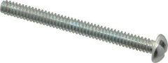 Value Collection - #6-32 UNC, 1-1/2" Length Under Head Slotted Drive Machine Screw - Round Head, Alloy Steel, Zinc-Plated Finish, Without Washer - USA Tool & Supply