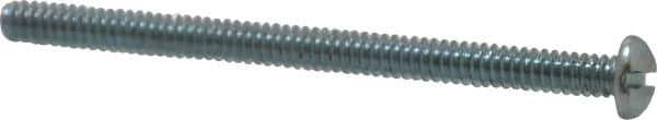 Value Collection - #6-32 UNC, 2" Length Under Head Slotted Drive Machine Screw - Round Head, Alloy Steel, Zinc-Plated Finish, Without Washer - USA Tool & Supply
