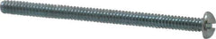 Value Collection - #6-32 UNC, 2" Length Under Head Slotted Drive Machine Screw - Round Head, Alloy Steel, Zinc-Plated Finish, Without Washer - USA Tool & Supply