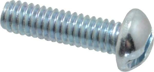 Value Collection - #8-32 UNC, 5/8" Length Under Head Slotted Drive Machine Screw - Round Head, Alloy Steel, Zinc-Plated Finish, Without Washer - USA Tool & Supply