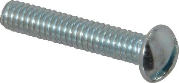 Value Collection - #8-32 UNC, 7/8" Length Under Head Slotted Drive Machine Screw - Round Head, Alloy Steel, Zinc-Plated Finish, Without Washer - USA Tool & Supply