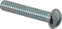 Value Collection - #8-32 UNC, 7/8" Length Under Head Slotted Drive Machine Screw - Round Head, Alloy Steel, Zinc-Plated Finish, Without Washer - USA Tool & Supply