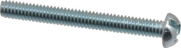 Value Collection - #8-32 UNC, 1-1/2" Length Under Head Slotted Drive Machine Screw - Round Head, Alloy Steel, Zinc-Plated Finish, Without Washer - USA Tool & Supply
