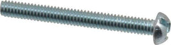 Value Collection - #8-32 UNC, 1-1/2" Length Under Head Slotted Drive Machine Screw - Round Head, Alloy Steel, Zinc-Plated Finish, Without Washer - USA Tool & Supply