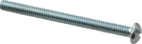 Value Collection - #8-32 UNC, 2" Length Under Head Slotted Drive Machine Screw - Round Head, Alloy Steel, Zinc-Plated Finish, Without Washer - USA Tool & Supply