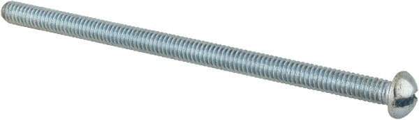 Value Collection - #8-32 UNC, 3" Length Under Head Slotted Drive Machine Screw - Round Head, Alloy Steel, Zinc-Plated Finish, Without Washer - USA Tool & Supply