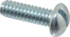 Value Collection - #10-24 UNC, 5/8" Length Under Head Slotted Drive Machine Screw - Round Head, Alloy Steel, Zinc-Plated Finish, Without Washer - USA Tool & Supply
