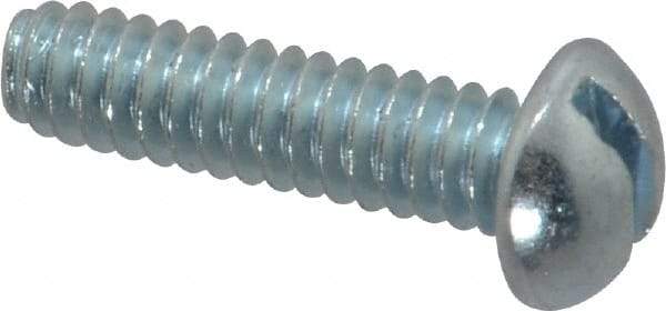 Value Collection - #10-24 UNC, 3/4" Length Under Head Slotted Drive Machine Screw - Round Head, Alloy Steel, Zinc-Plated Finish, Without Washer - USA Tool & Supply